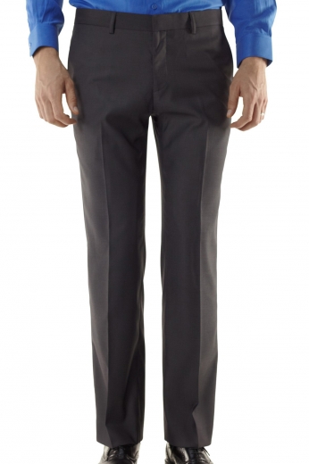 Custom Made Men's Black Pants and Trousers in wrinkle free machine washable wool blend featuring flat front pleat design, four pockets including two classic back pockets and two front slash pockets. This pair of smart yet bespoke formal pants easily flirt with elegance and gives a comfortable standard fit.