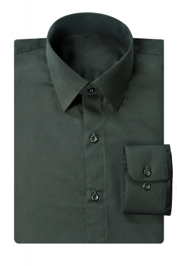 Check out this made to order classic slim fit no pocket men’s dress shirt with bespoke Ainsley collar and custom made rounded Barrel cuffs, plain back, standard tails and placket front.