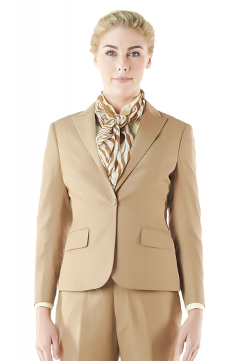 Sexy dark cream bespoke blazers with a comfortable fit. These handmade blazers with two flapped lower pockets and hand molded shoulders are perfect black tie formals. They incorporate stylish made to measure peak lapels, one tailor made front closure matching button and four custom made buttons on the sleeves cuffs. Made with wool and or cashmere, they can be worn with custom pants and pencil skirts for interviews and graduation ceremonies.


