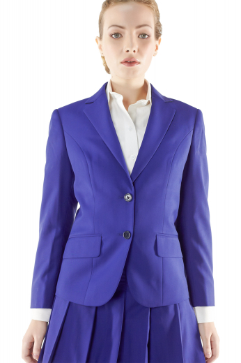 blue tailored women's suit