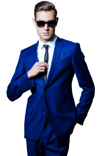 This stylish mens tailor made royal blue 120s wool jacket features an iconic center vent and 2 front close buttons. With 2 classic 3/4 inch wide notch lapels, 1 upper welt pocket, and 2 lower flapped pockets, this mens handmade slim fit royal blue jacket also features elegantly hand moulded shoulders. You can buy this mens made to order 120s wool blazer at My Custom Tailor where weavers can hand stitch the pockets and lapels upon request.