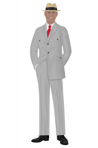 A hand tailored flattering pair of sophisticated men’s formal suit pants with a great slim fit, a standard two-point button and hook closure waistband that sits comfortably and a gorgeous flat front pleat style that you will love. These great pants are paired with a classic men's two-button single breasted slim cut suit jacket featuring notch lapels and standard pockets with flaps.
