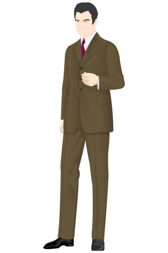A hand tailored men's vintage suit made up of a made to measure men's suit jacket with a flattering standard length slim cut design, this single breasted men's vintage jacket also features classic notch lapels and a three button closure. To complete the vintage suit is a pair of men's vintage slim fit pants featuring standard two-point button and hook closure, flat front pleat style, two back pockets and standard belt loops.