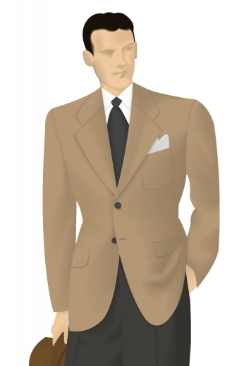 Order online this made to measure men's two-button suit jacket with outstandingly beautiful features such as a single breasted two-button design with notch lapels. This custom made suit jacket has standard pockets with flaps and standard welt pocket that are quite flattering and stylish. This vintage hand tailored jacket is a must buy!