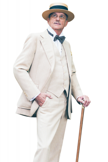 This stylish mens handmade off white three piece suit is fabricated with pure alpaca wool. It is a collective combo of 1 mens bespoke suit pant, 1 mens handmade vest, and 1 mens custom suit jacket. The mens custom pant has a flat front with hand sewn cuff hems at the bottom. The mens bespoke vest features a stylish satin back with an adjustable buckle and 5 front closure buttons. The mens bespoke suit jacket has notch lapels, 2 rounded lower patch pockets with flaps, and 1 upper welt pocket.