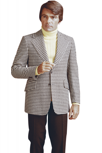 This stellar mens bespoke black and white checkered plaid blazer in alpaca wool is just the kind of formal that you'd want to wear to golf games, corporate parties, and board meetings. This made to order sports jacket is a single breasted formal that features 2 front closure buttons and 3-1/2-inch notch lapels. It has a breathable fabric quality that is made all the more comfortable with the inclusion of a centre vent, 1 upper welt pocket, and 2 lower slanted pockets with flaps.