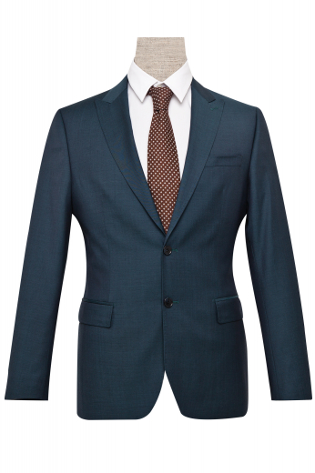 This men's dark navy plaid custom blazer is tailor made in a fine wool and cut to a slim fit, featuring single breasted button closure and peak lapels. It is perfect for all formal and special occasions.
