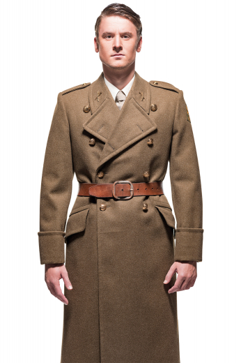 This men's brown coat is a sleek and stylish option for your winter wardrobe! It is tailor made in a fine wool and tweed and cut to a slim fit, featuring a double breasted button closure and edge stitched pockets. 