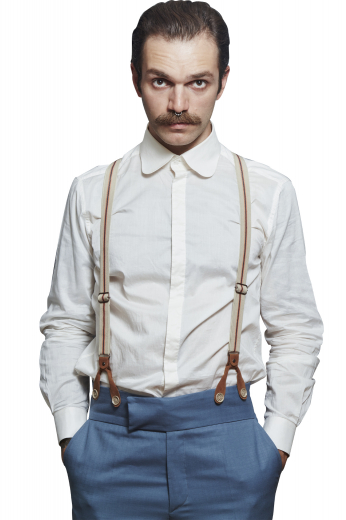 This men's classic blue pant is tailor made in a fine wool blend and cut to a slim fit, featuring slash pockets and a flat front pleat. Men's hand tailored dress pants made just for you by our expert tailors.