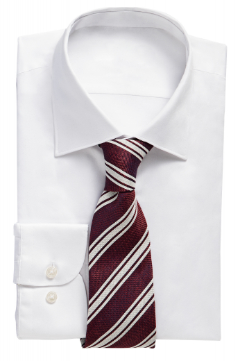 This men's slim cut white button down is tailor made in a fine linen blend and features an ainsley collar and rounded barrel cuffs. It is cut to a perfect fit and is a fantastic option for any formal occasion.
