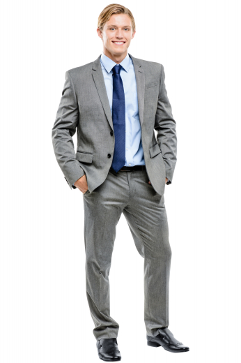 This grey men's pant suit is tailor made in a fine wool blend and cut in a slim fit, featuring satin notch lapels, single breasted button closures, and slash pockets.