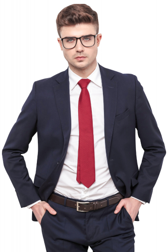 This men's pant suit is tailor made to a slim fit, featuring a single breasted button closure and notch lapels. It is perfect for all formal occasions.