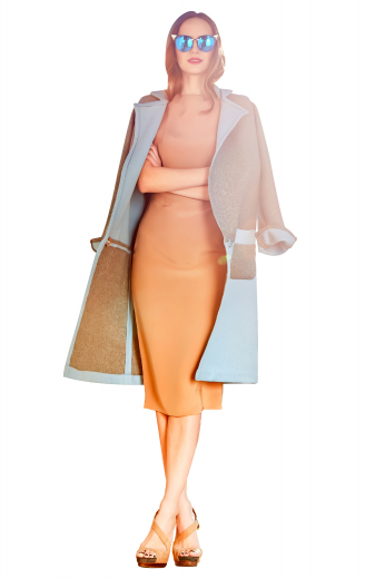 This modern color block overcoat is incredibly stylish, landing just above the knee in a single breasted style. You are sure to love bringing it out every winter.