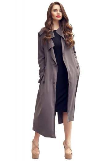 This long-line coat is a flattering option for every fashionista. In a double-breasted style, it features buttoned epaulettes on each cuff. This gorgeous women's hand tailored custom coat is every fashion-lover's dream coat, it is a great balance of sophistication and class. With it's fun asymmetric design, this is a must buy.