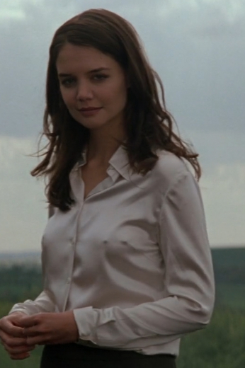 Batman Begins features this custom tailored women’s silk blouse worn by Hollywood actress Katie Holmes. This custom celebrity blouse is tailored for Batman cosplay and elegant day to day wear.