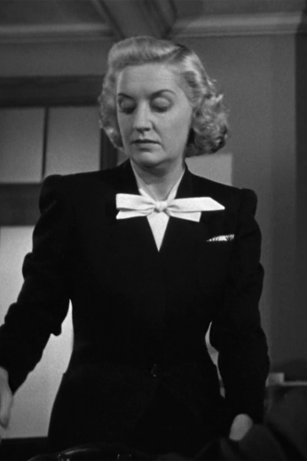 Inspired by The Maltese Falcon is this custom tailored replica women’s suit worn by Iva Archer’s character Gladys George. This tailored celebrity suit captures 1940s sophistication perfectly.