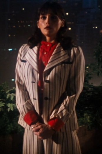 Style no.20431 - Get the iconic striped suit look worn by Margot Kidder in the phenomenal Superman II 1980 film. Buy a custom tailored costume replica for online today for all your cosplay needs.