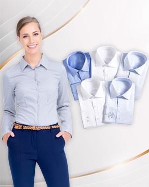 6 High Quality Iron Free Cotton Dress Shirts for Working Women
